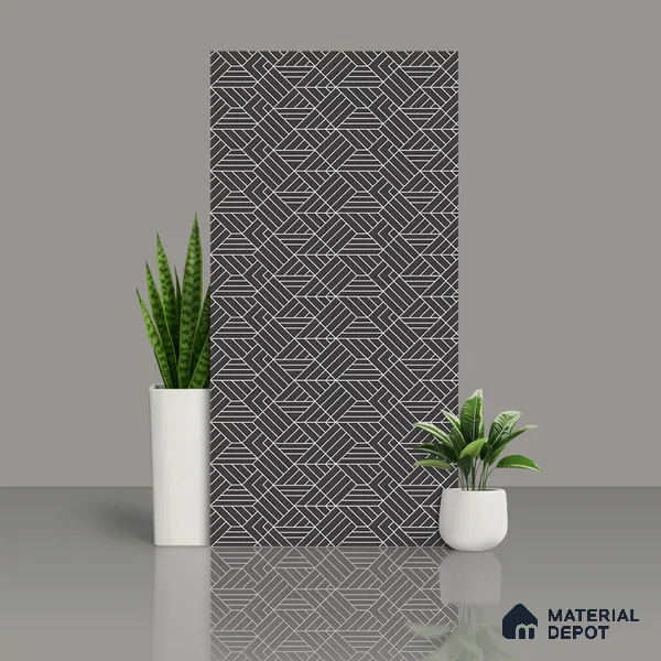 Black Highlighter Wall Tile TL 07441 B Prestige Royal Stonex Nero Trend Lust 4 ft x 2 ft Vitrified Punch Finish - 9 mm | Suitable For Bathroom, Accent/Feature Wall, Dining Area