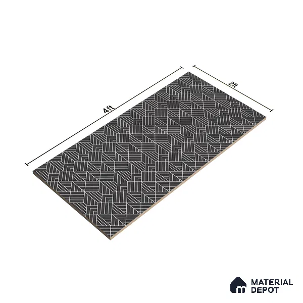 Black Highlighter Wall Tile TL 07441 B Prestige Royal Stonex Nero Trend Lust 4 ft x 2 ft Vitrified Punch Finish - 9 mm | Suitable For Bathroom, Accent/Feature Wall, Dining Area