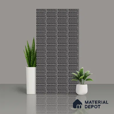 Black Highlighter Wall Tile TL 07441 C Prestige Royal Stonex Nero Zoi Lust 4 ft x 2 ft Vitrified Punch Finish - 9 mm | Suitable For Bathroom, Accent/Feature Wall, Dining Area