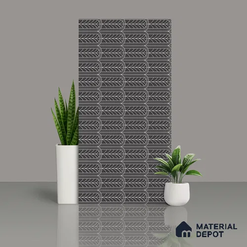 Black Highlighter Wall Tile TL 07441 C Prestige Royal Stonex Nero Zoi Lust 4 ft x 2 ft Vitrified Punch Finish - 9 mm | Suitable For Bathroom, Accent/Feature Wall, Dining Area