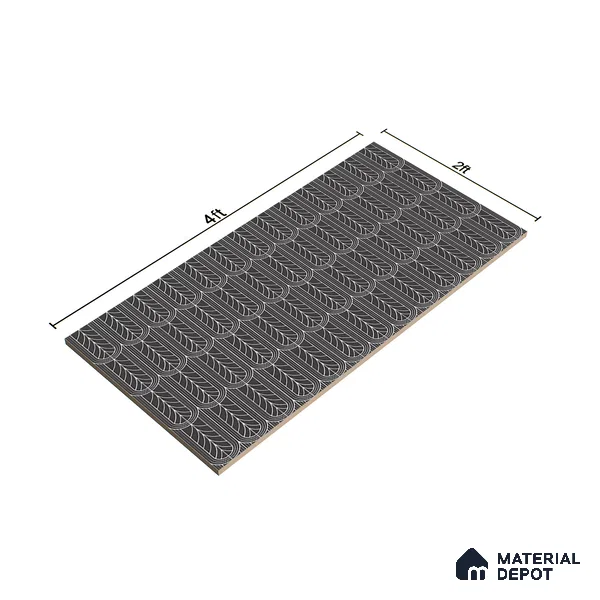 Black Highlighter Wall Tile TL 07441 C Prestige Royal Stonex Nero Zoi Lust 4 ft x 2 ft Vitrified Punch Finish - 9 mm | Suitable For Bathroom, Accent/Feature Wall, Dining Area