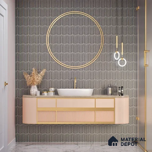 Black Highlighter Wall Tile TL 07441 C Prestige Royal Stonex Nero Zoi Lust 4 ft x 2 ft Vitrified Punch Finish - 9 mm | Suitable For Bathroom, Accent/Feature Wall, Dining Area