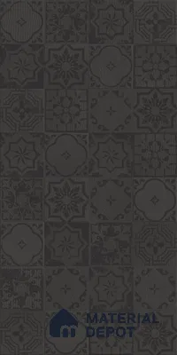 Black Highlighter Wall Tile TL 07443 Prestige Royal Quadrato Black Decor 4 ft x 2 ft Full Body Vitrified Finish - 9 mm | Suitable For Bathroom, Accent/Feature Wall, Dining Area