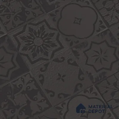 Black Highlighter Wall Tile TL 07443 Prestige Royal Quadrato Black Decor 4 ft x 2 ft Full Body Vitrified Finish - 9 mm | Suitable For Bathroom, Accent/Feature Wall, Dining Area