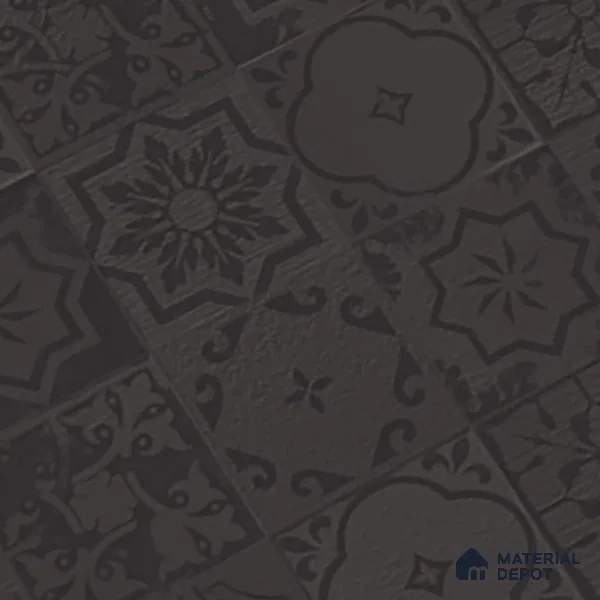 Black Highlighter Wall Tile TL 07443 Prestige Royal Quadrato Black Decor 4 ft x 2 ft Full Body Vitrified Finish - 9 mm | Suitable For Bathroom, Accent/Feature Wall, Dining Area