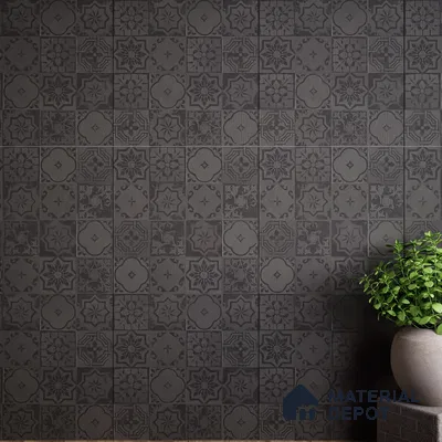 Black Highlighter Wall Tile TL 07443 Prestige Royal Quadrato Black Decor 4 ft x 2 ft Full Body Vitrified Finish - 9 mm | Suitable For Bathroom, Accent/Feature Wall, Dining Area