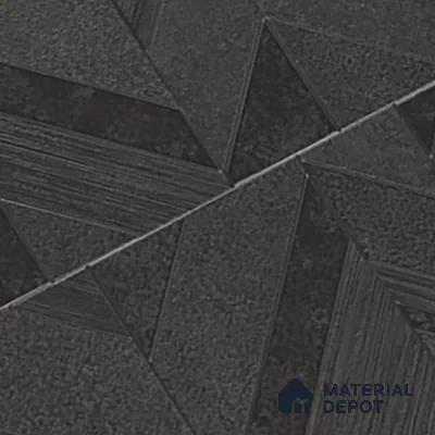 Black Highlighter Wall Tile TL 07444 B Prestige Royal Chevron Elemento Black 4 ft x 2 ft Vitrified Punch Finish - 9 mm | Suitable For Bathroom, Accent/Feature Wall, Dining Area