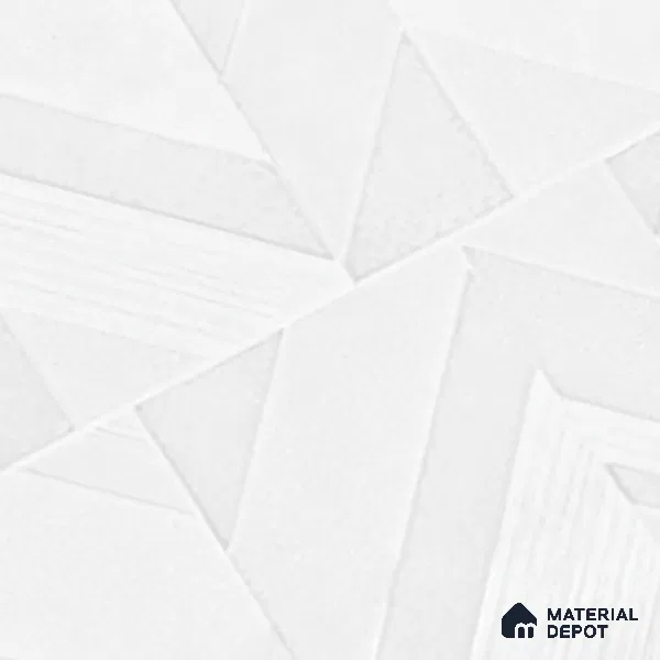 White Highlighter Wall Tile TL 07444 Prestige Royal Chevron Elemento Bianco 4 ft x 2 ft Vitrified Punch Finish - 9 mm | Suitable For Bathroom, Accent/Feature Wall, Dining Area