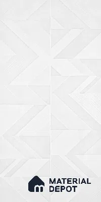 White Highlighter Wall Tile TL 07444 Prestige Royal Chevron Elemento Bianco 4 ft x 2 ft Vitrified Punch Finish - 9 mm | Suitable For Bathroom, Accent/Feature Wall, Dining Area