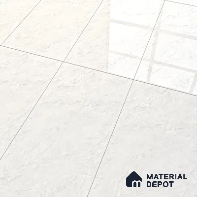 Marble Carrara Wall & Floor Tile TL 07451 Off-White 4 ft x 2 ft High Gloss Finish Vitrified Tile - 9 mm | 4 Random Designs | Suitable For Living Room, Bedroom, Dining