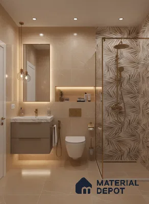 Brown Highlighter Wall Tile TL 07455 C Prestige Royal Neptune Brown Decor 4 ft x 2 ft Vitrified High Gloss Finish - 9 mm |  Suitable for Living Room, Bedroom, Bathroom (Sample)