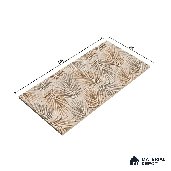 Brown Highlighter Wall Tile TL 07455 C Prestige Royal Neptune Brown Decor 4 ft x 2 ft Vitrified High Gloss Finish - 9 mm | Suitable For Bathroom, Accent/Feature Wall, Dining Area
