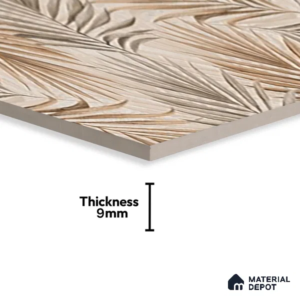 Brown Highlighter Wall Tile TL 07455 C Prestige Royal Neptune Brown Decor 4 ft x 2 ft Vitrified High Gloss Finish - 9 mm | Suitable For Bathroom, Accent/Feature Wall, Dining Area