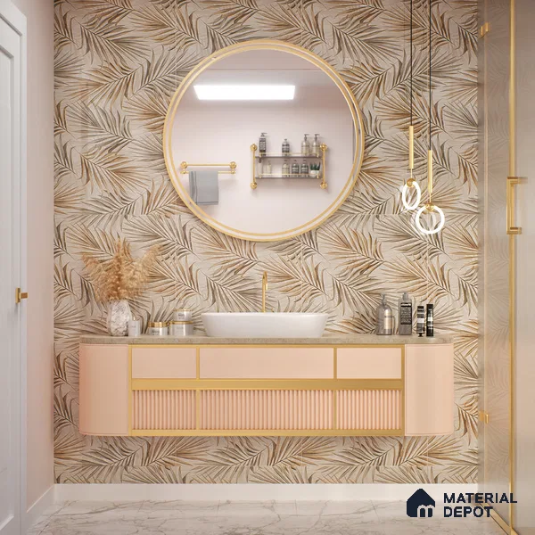 Brown Highlighter Wall Tile TL 07455 C Prestige Royal Neptune Brown Decor 4 ft x 2 ft Vitrified High Gloss Finish - 9 mm | Suitable For Bathroom, Accent/Feature Wall, Dining Area