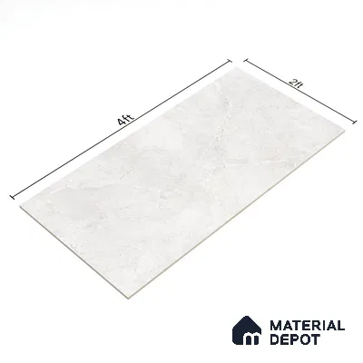 Marble Carrara Wall & Floor Tile TL 07456 Off-White 4 ft x 2 ft High Gloss Finish Vitrified Tile - 9 mm | 6 Random Designs | Suitable For Living Room, Bedroom, Dining