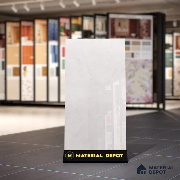 Marble Carrara Wall & Floor Tile TL 07456 Off-White 4 ft x 2 ft High Gloss Finish Vitrified Tile - 9 mm | 6 Random Designs | Suitable For Living Room, Bedroom, Dining