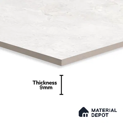 Marble Carrara Wall & Floor Tile TL 07456 Off-White 4 ft x 2 ft High Gloss Finish Vitrified Tile - 9 mm | 6 Random Designs | Suitable For Living Room, Bedroom, Dining