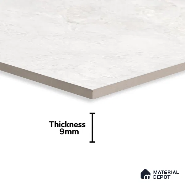 Marble Carrara Wall & Floor Tile TL 07456 Off-White 4 ft x 2 ft High Gloss Finish Vitrified Tile - 9 mm | 6 Random Designs | Suitable For Living Room, Bedroom, Dining