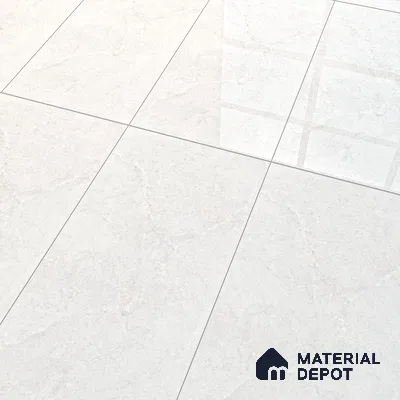 Marble Carrara Wall & Floor Tile TL 07456 Off-White 4 ft x 2 ft High Gloss Finish Vitrified Tile - 9 mm | 6 Random Designs | Suitable For Living Room, Bedroom, Dining