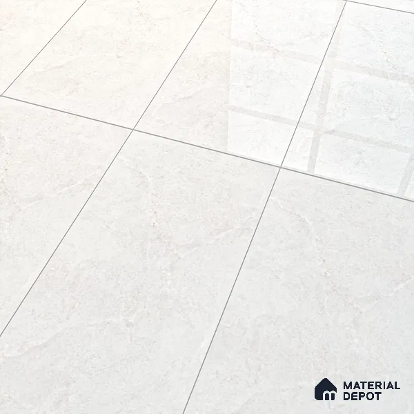 Marble Carrara Wall & Floor Tile TL 07456 Off-White 4 ft x 2 ft High Gloss Finish Vitrified Tile - 9 mm | 6 Random Designs | Suitable For Living Room, Bedroom, Dining