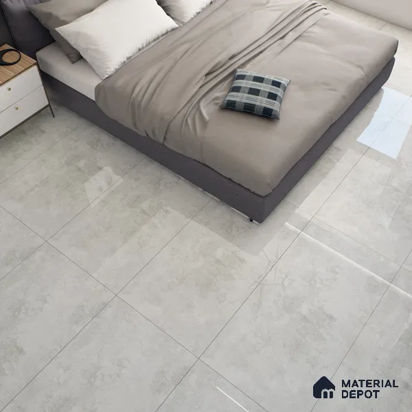 Cement Wall & Floor Tile TL 07457 Pista Grey 4 ft x 2 ft High Gloss Finish Vitrified Tile - 9 mm | 5 Random Designs | Suitable For Living Room, Bedroom, Dining