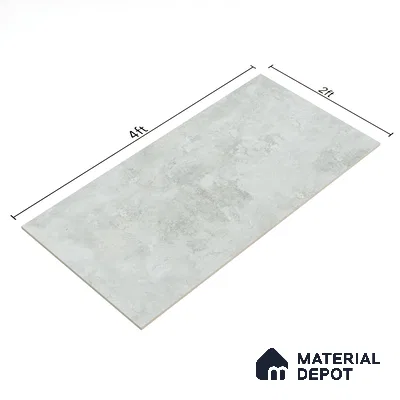 Cement Wall & Floor Tile TL 07457 Pista Grey 4 ft x 2 ft High Gloss Finish Vitrified Tile - 9 mm | 5 Random Designs | Suitable For Living Room, Bedroom, Dining