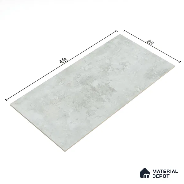 Cement Wall & Floor Tile TL 07457 Pista Grey 4 ft x 2 ft High Gloss Finish Vitrified Tile - 9 mm | 5 Random Designs | Suitable For Living Room, Bedroom, Dining