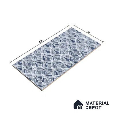 Blue Highlighter Wall Tile TL 07458 C Prestige Royal Sigma Blue Decor 4 ft x 2 ft Vitrified High Gloss Finish - 9 mm | Suitable For Bathroom, Accent/Feature Wall, Dining Area
