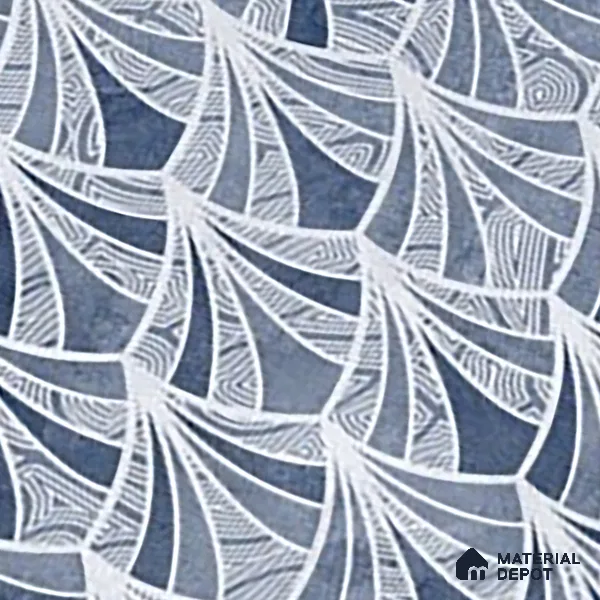 Blue Highlighter Wall Tile TL 07458 C Prestige Royal Sigma Blue Decor 4 ft x 2 ft Vitrified High Gloss Finish - 9 mm | Suitable For Bathroom, Accent/Feature Wall, Dining Area
