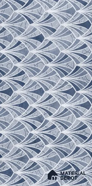 Blue Highlighter Wall Tile TL 07458 C Prestige Royal Sigma Blue Decor 4 ft x 2 ft Vitrified High Gloss Finish - 9 mm | Suitable For Bathroom, Accent/Feature Wall, Dining Area