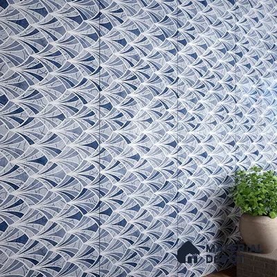 Blue Highlighter Wall Tile TL 07458 C Prestige Royal Sigma Blue Decor 4 ft x 2 ft Vitrified High Gloss Finish - 9 mm | Suitable For Bathroom, Accent/Feature Wall, Dining Area