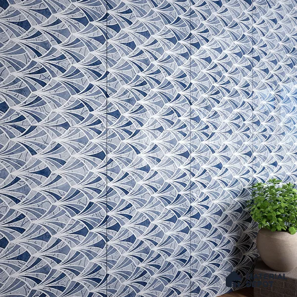Blue Highlighter Wall Tile TL 07458 C Prestige Royal Sigma Blue Decor 4 ft x 2 ft Vitrified High Gloss Finish - 9 mm | Suitable For Bathroom, Accent/Feature Wall, Dining Area