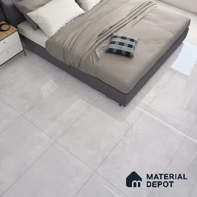 Marble Wall & Floor Tile TL 07458 White 4 ft x 2 ft High Gloss Finish Vitrified Tile - 9 mm | 5 Random Designs | Suitable For Living Room, Bedroom, Dining