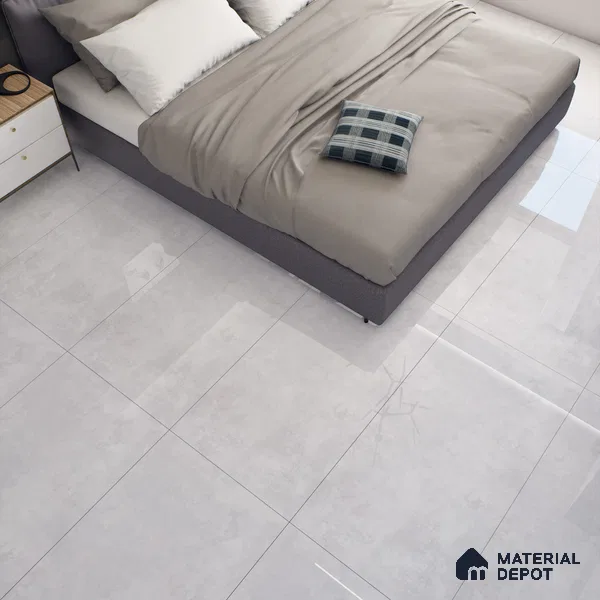 Marble Wall & Floor Tile TL 07458 White 4 ft x 2 ft High Gloss Finish Vitrified Tile - 9 mm | 5 Random Designs | Suitable For Living Room, Bedroom, Dining