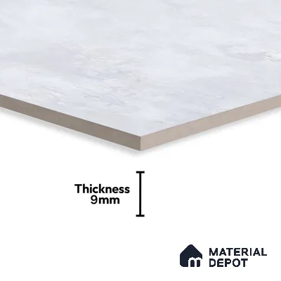 Marble Wall & Floor Tile TL 07458 White 4 ft x 2 ft High Gloss Finish Vitrified Tile - 9 mm | 5 Random Designs | Suitable For Living Room, Bedroom, Dining