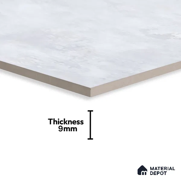 Marble Wall & Floor Tile TL 07458 White 4 ft x 2 ft High Gloss Finish Vitrified Tile - 9 mm | 5 Random Designs | Suitable For Living Room, Bedroom, Dining