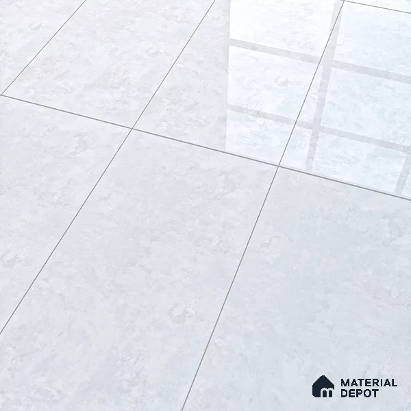 Marble Wall & Floor Tile TL 07458 White 4 ft x 2 ft High Gloss Finish Vitrified Tile - 9 mm | 5 Random Designs | Suitable For Living Room, Bedroom, Dining