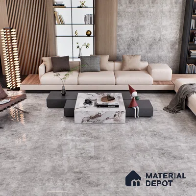 Marble Wall & Floor Tile TL 07459 B Sigma Grey 4 ft x 2 ft High Gloss Finish Vitrified Tile - 9 mm | 5 Random Designs | Suitable For Living Room, Bedroom, Dining