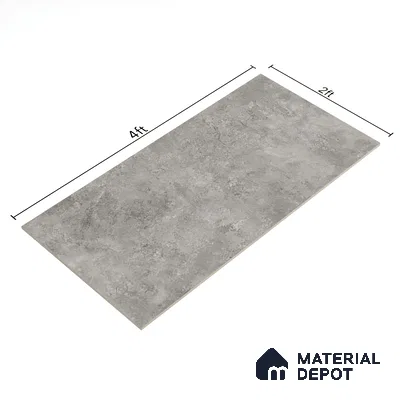 Marble Wall & Floor Tile TL 07459 B Sigma Grey 4 ft x 2 ft High Gloss Finish Vitrified Tile - 9 mm | 5 Random Designs | Suitable For Living Room, Bedroom, Dining