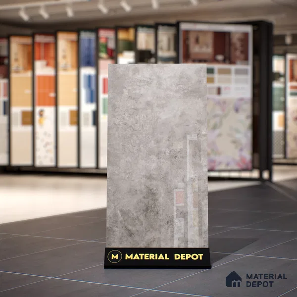 Marble Wall & Floor Tile TL 07459 B Sigma Grey 4 ft x 2 ft High Gloss Finish Vitrified Tile - 9 mm | 5 Random Designs | Suitable For Living Room, Bedroom, Dining
