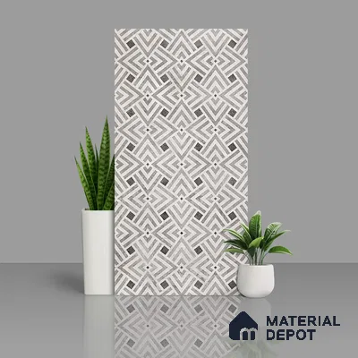 Grey Highlighter Wall Tile TL 07459 C Prestige Royal Sigma Grey Decor 4 ft x 2 ft Vitrified High Gloss Finish - 9 mm | Suitable For Bathroom, Accent/Feature Wall, Dining Area