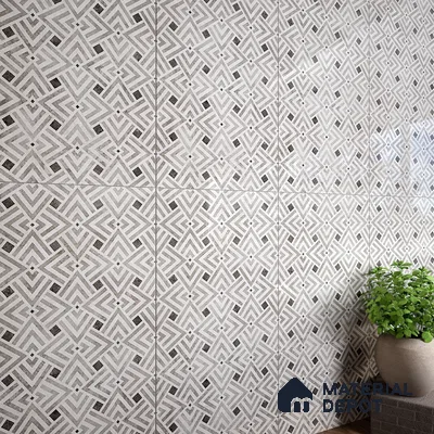 Grey Highlighter Wall Tile TL 07459 C Prestige Royal Sigma Grey Decor 4 ft x 2 ft Vitrified High Gloss Finish - 9 mm | Suitable For Bathroom, Accent/Feature Wall, Dining Area
