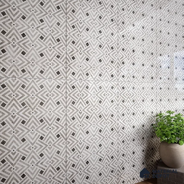 Grey Highlighter Wall Tile TL 07459 C Prestige Royal Sigma Grey Decor 4 ft x 2 ft Vitrified High Gloss Finish - 9 mm | Suitable For Bathroom, Accent/Feature Wall, Dining Area