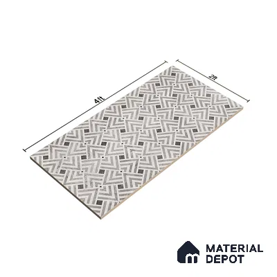 Grey Highlighter Wall Tile TL 07459 C Prestige Royal Sigma Grey Decor 4 ft x 2 ft Vitrified High Gloss Finish - 9 mm | Suitable For Bathroom, Accent/Feature Wall, Dining Area