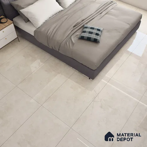 Marble Wall & Floor Tile TL 07460 Cream 4 ft x 2 ft High Gloss Finish Vitrified Tile - 9 mm | 5 Random Designs | Suitable For Living Room, Bedroom, Dining