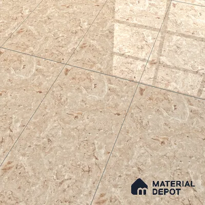 Marble Crema Marfil Wall & Floor Tile TL 07461 B Sand Beige 4 ft x 2 ft High Gloss Finish Vitrified Tile - 9 mm | 4 Random Designs | Suitable For Living Room, Bedroom, Dining
