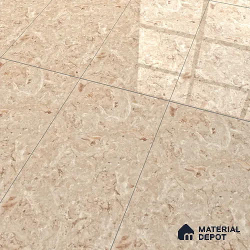 Marble Crema Marfil Wall & Floor Tile TL 07461 B Sand Beige 4 ft x 2 ft High Gloss Finish Vitrified Tile - 9 mm | 4 Random Designs | Suitable For Living Room, Bedroom, Dining