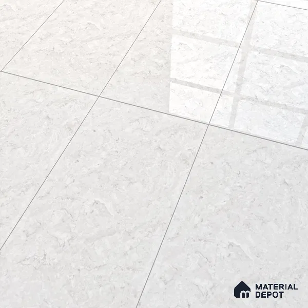 Marble Carrara Wall & Floor Tile TL 07461 C Off-White 4 ft x 2 ft High Gloss Finish Vitrified Tile - 9 mm | 4 Random Designs | Suitable For Living Room, Bedroom, Dining