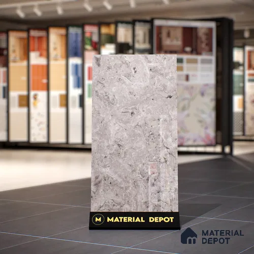 Grey Marble Look Floor & Wall Tile TL 07461 D Gravier Royal Athos Grey 4 ft x 2 ft Vitrified High Gloss Finish - 9 mm | Seamless 4 | Suitable for Living Room, Bedroom, Bathroom