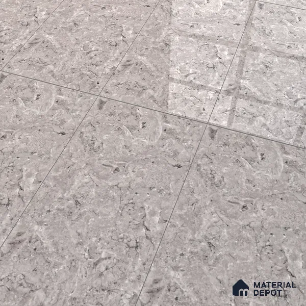Marble Tundra Grey Wall & Floor Tile TL 07461 D Light Grey 4 ft x 2 ft High Gloss Finish Vitrified Tile - 9 mm | 4 Random Designs | Suitable For Living Room, Bedroom, Dining